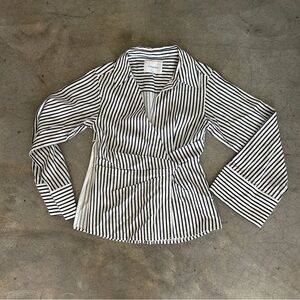 FRAME DENIM 👔 Oversized Striped Blouse with exaggerated sleeves